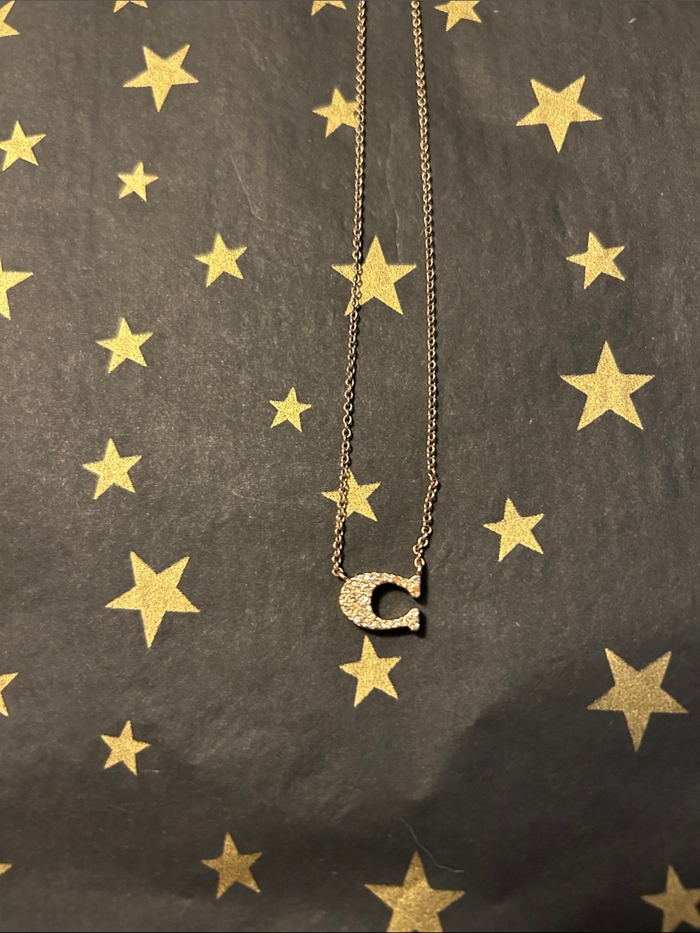 Coach Logo “C” Necklace in Rose Gold with Crystals—Flaw - Picture 7 of 15